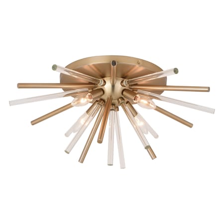 Aria 22.5-in Brass 4 Light Mid Century Modern Sputnik Ceiling Fixture